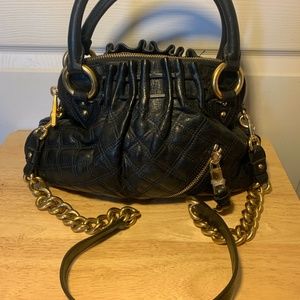 Marc Jacob Cecilia Quilted Leather Black Bag with Chain Strap